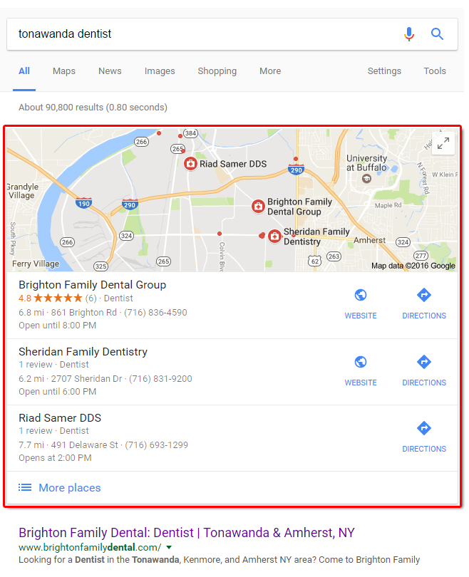 Local SEO Sample Results